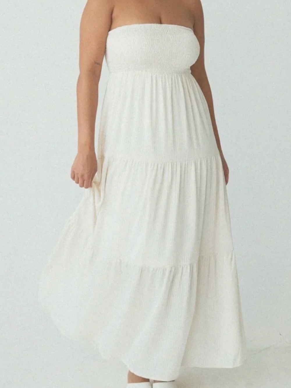 Klassy Network - White Tube Top Maxi Dress